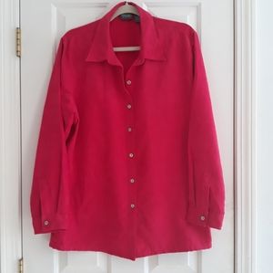Chico's Additions Red Sueded Shirt Size 3 (XL)